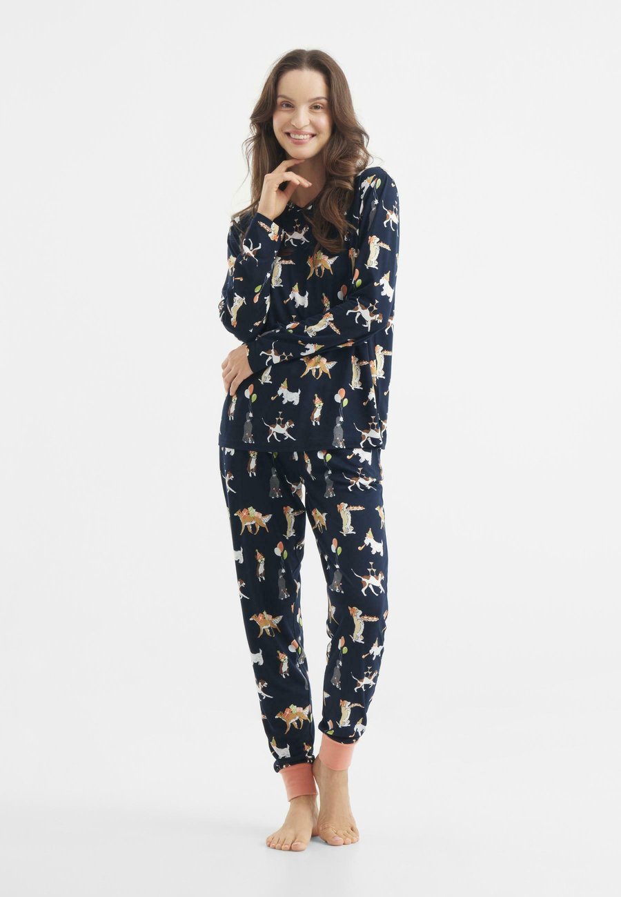 

Пижамный комплект Chelsea Peers CHRISTMAS DOGS SET, Dark Blue