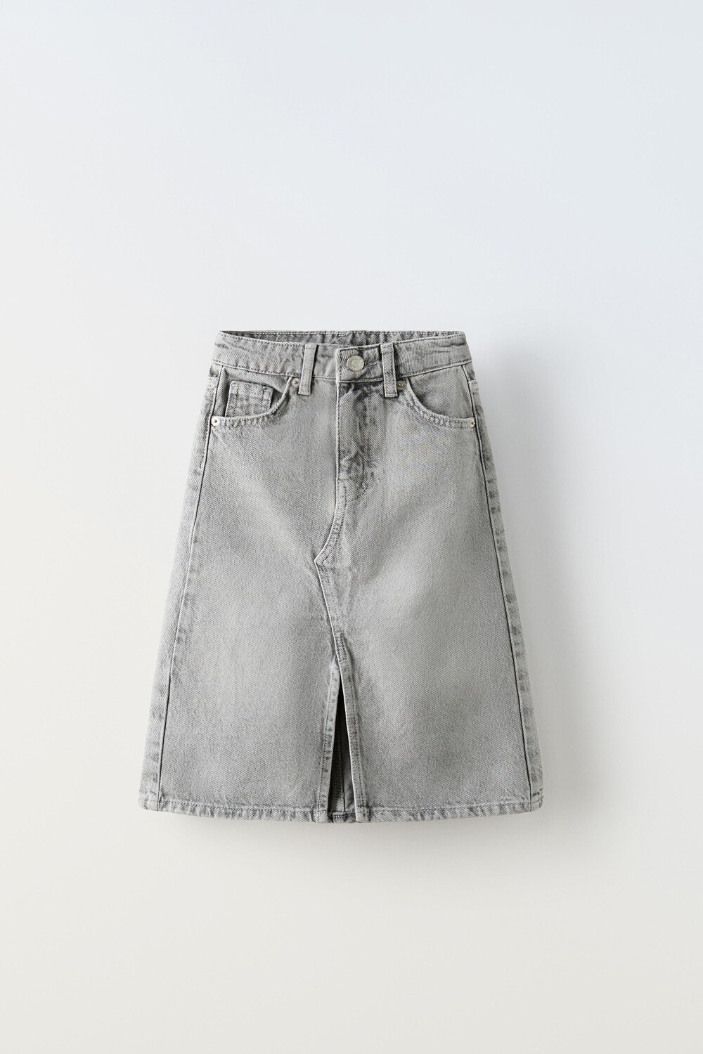 

Юбка миди из джинса ZARA, серый
