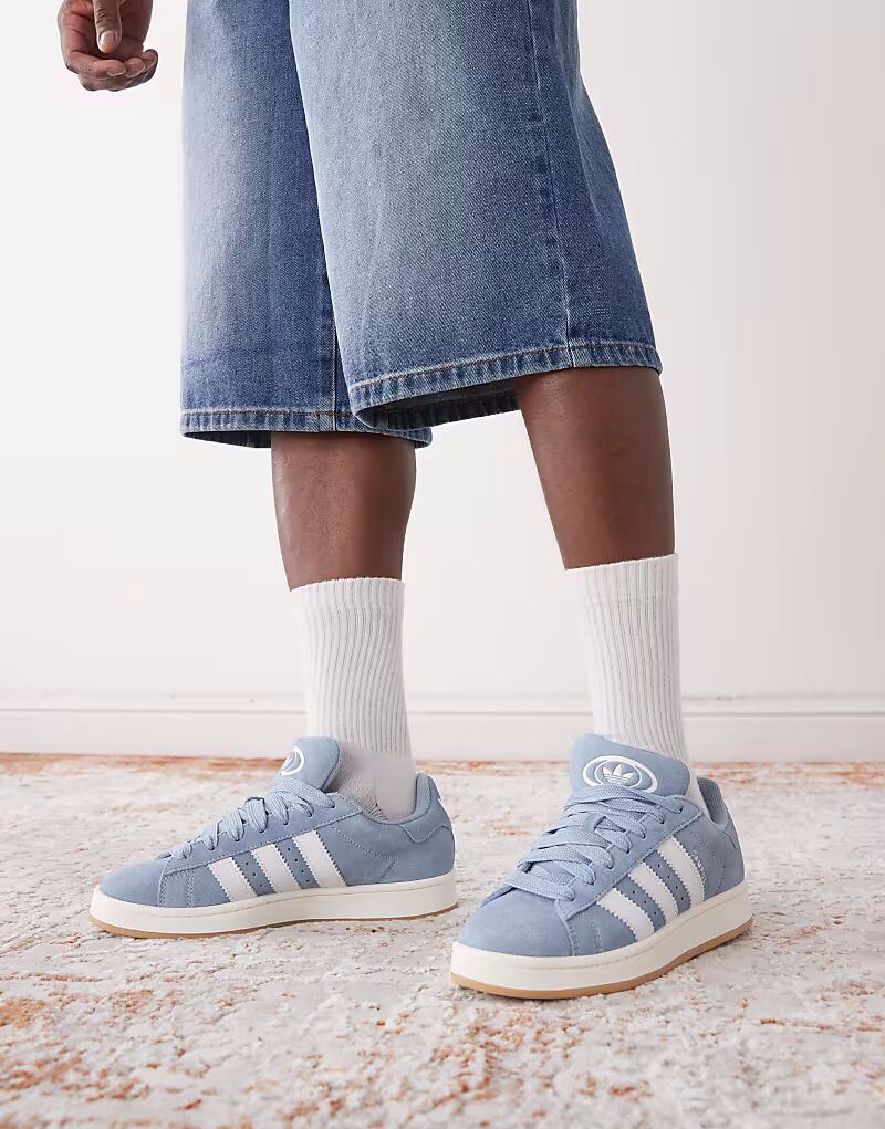 Кроссовки Adidas Originals Campus 00s с резиновой подошвой светло-синего и белого цвета