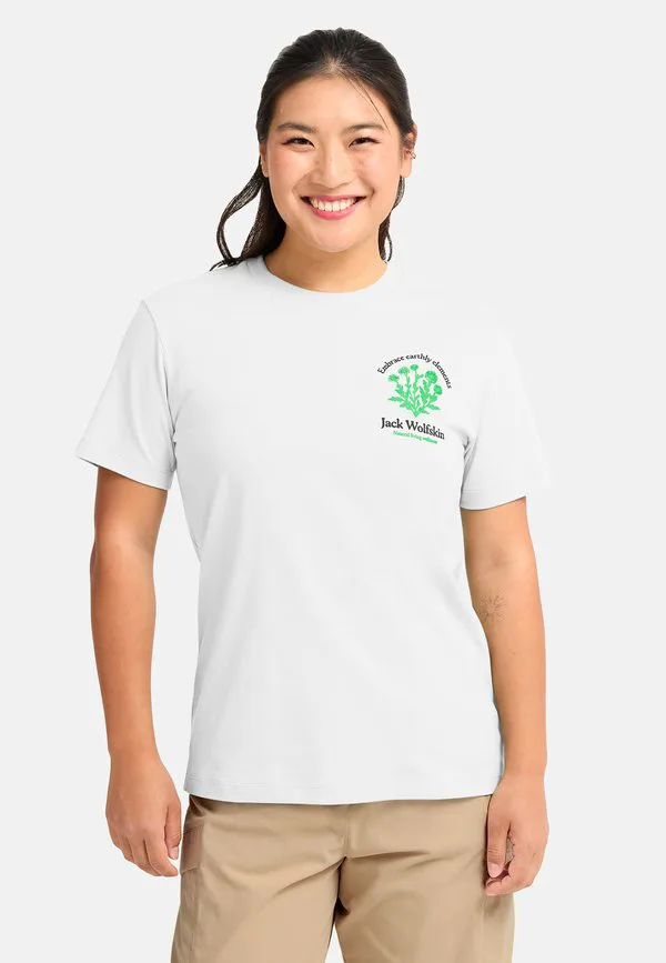 

Футболка с принтом carefree tw Jack Wolfskin, Plant Stark White, Белый, Футболка с принтом carefree tw Jack Wolfskin, Plant Stark White