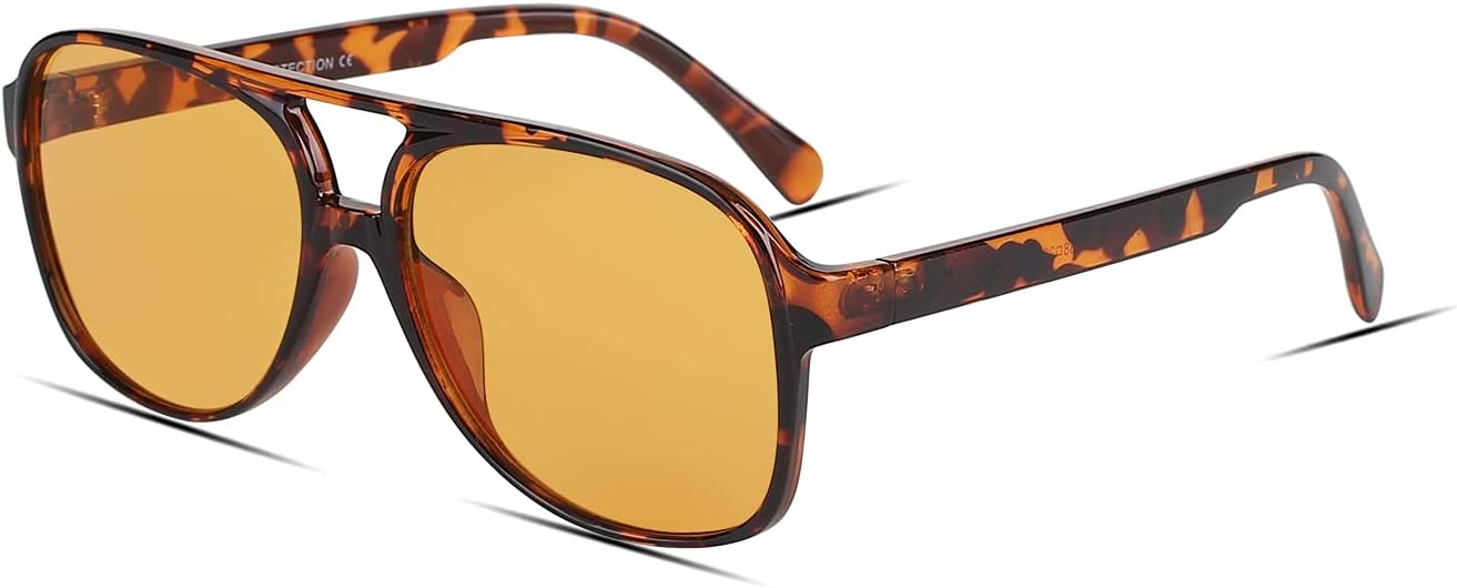 

Солнцезащитные очки Freckles Mark в винтажном стиле ретро 70-х годов для женщин и мужчин, классические большие квадратные очки-авиаторы, модные очки, Yellow & Tortoise