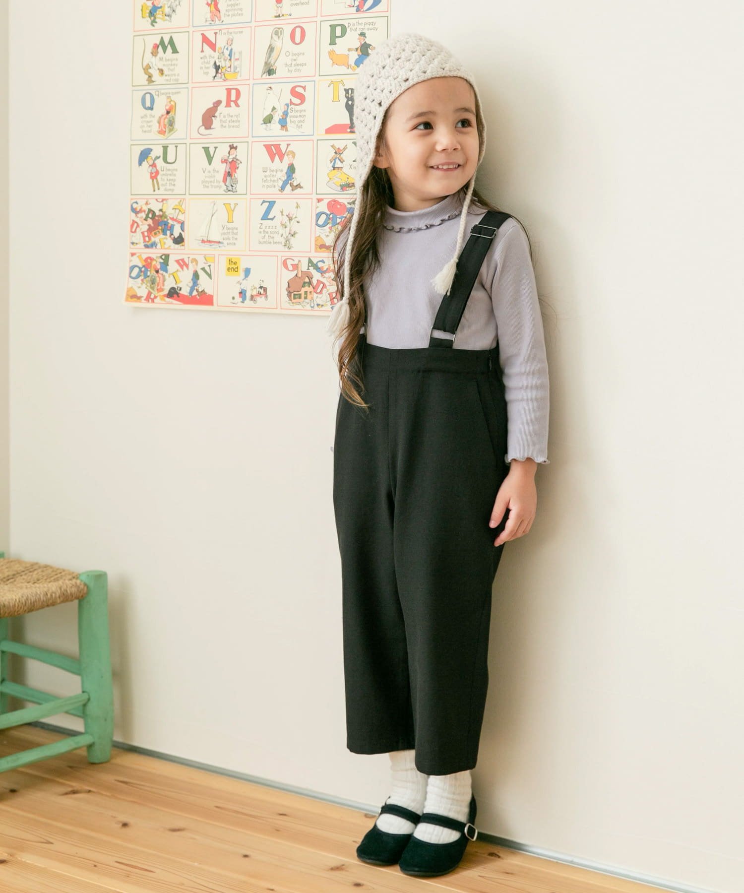 Детские брюки на подтяжках "Parent-Child Link" с удобным уходом URBAN RESEARCH DOORS, CHARCOAL — фото 2