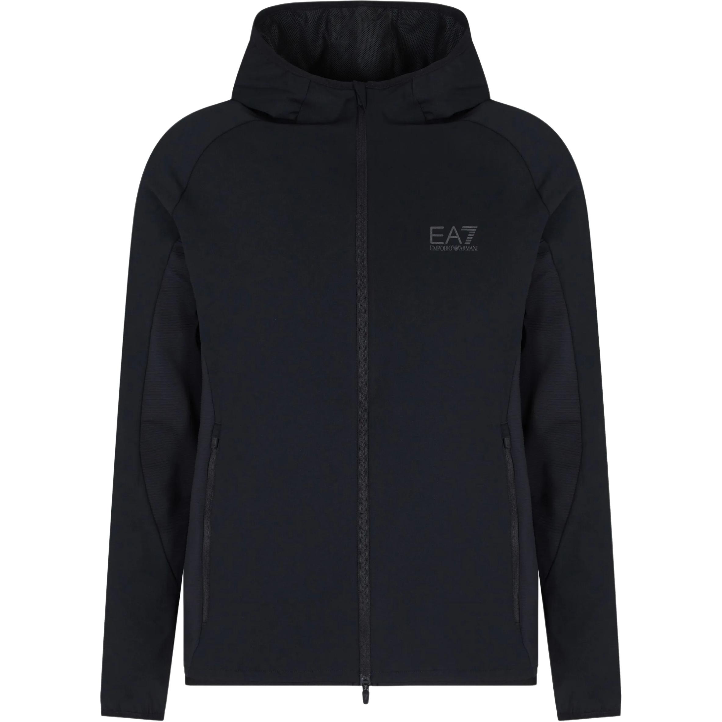 

Толстовка с молнией и принтом логотипа EMPORIO ARMANI, черный