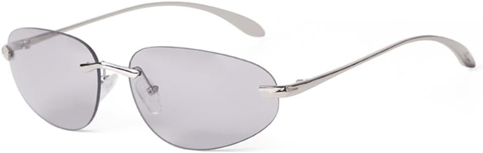 

Солнцезащитные очки «кошачий глаз» без оправы для мужчин и женщин, металлические серебристые зеркальные линзы, солнцезащитные очки для мужчин с защитой от УФ-излучения UV400 generic, C2 Light Gray