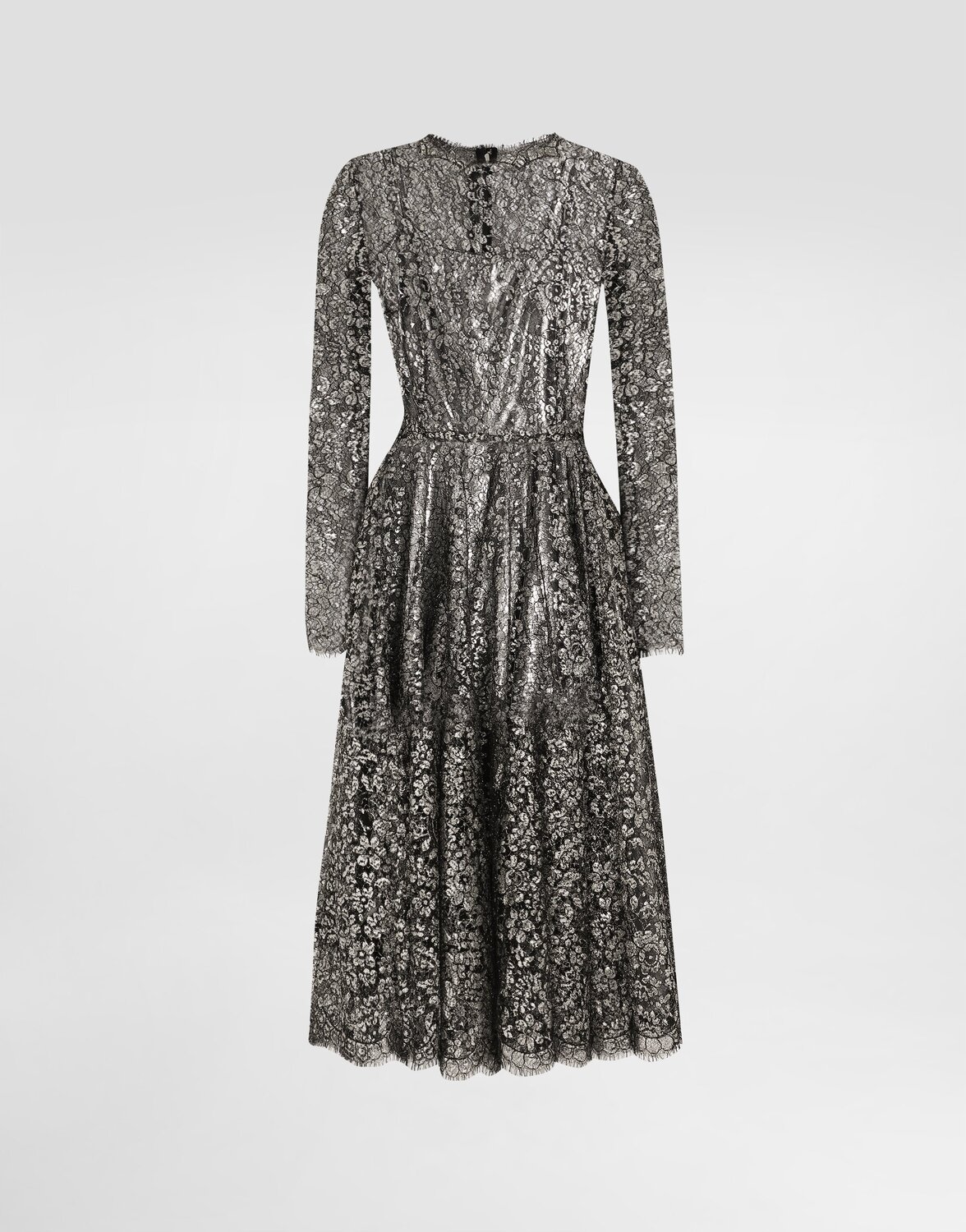 

Платье из кружевного ламé Dolce & Gabbana, серебряный