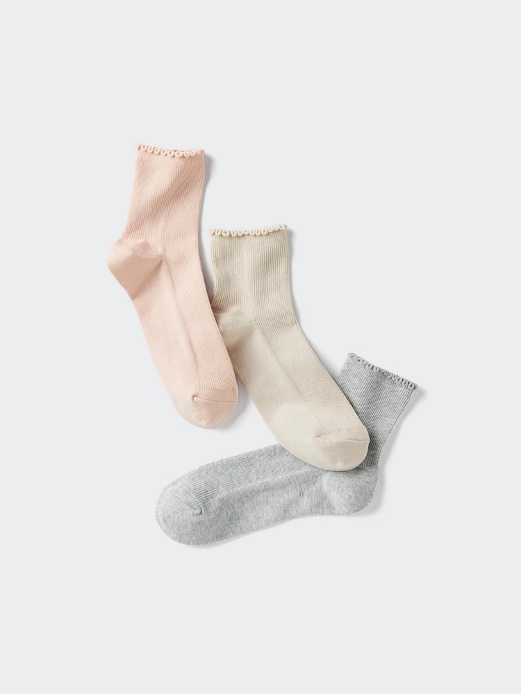 

Носки 3 пары Uniqlo, цвет 10 розовый