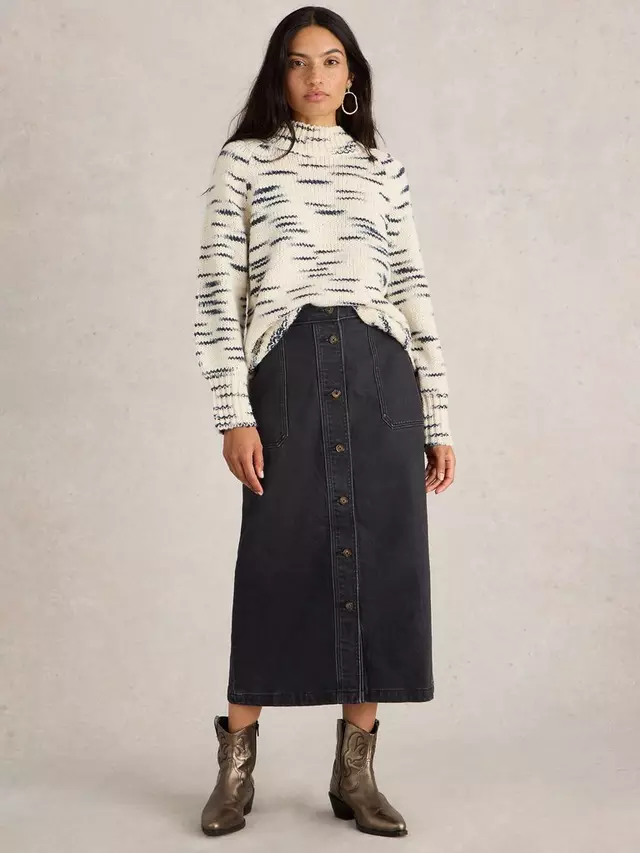 

Юбка White Stuff Colleen Denim Midi, черный