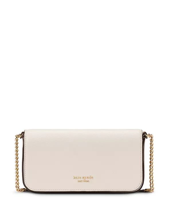 

Кошелек Devin из сафьяновой кожи с цветовыми блоками и цепочкой на клапане Kate Spade New York, белый