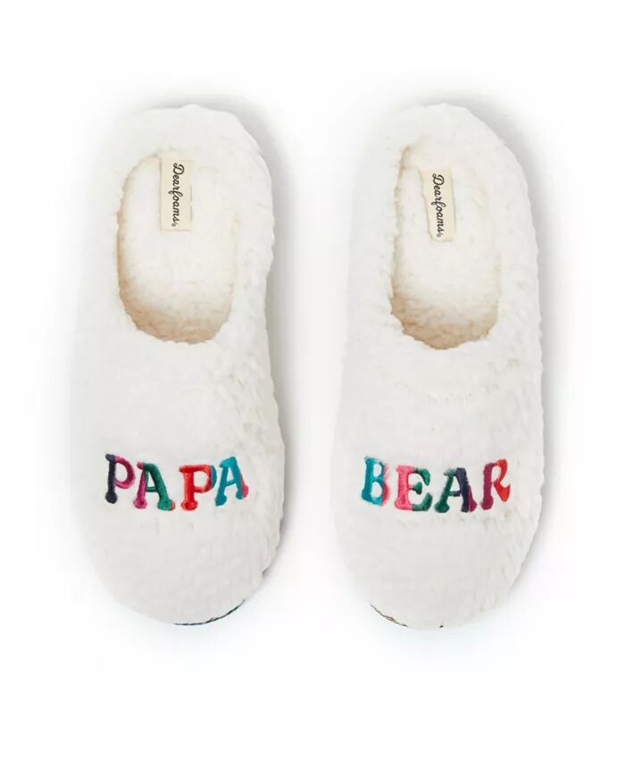 

Мужские тапочки Papa Bear Dad Fuzzy Clog Dearfoams, коричневый/бежевый