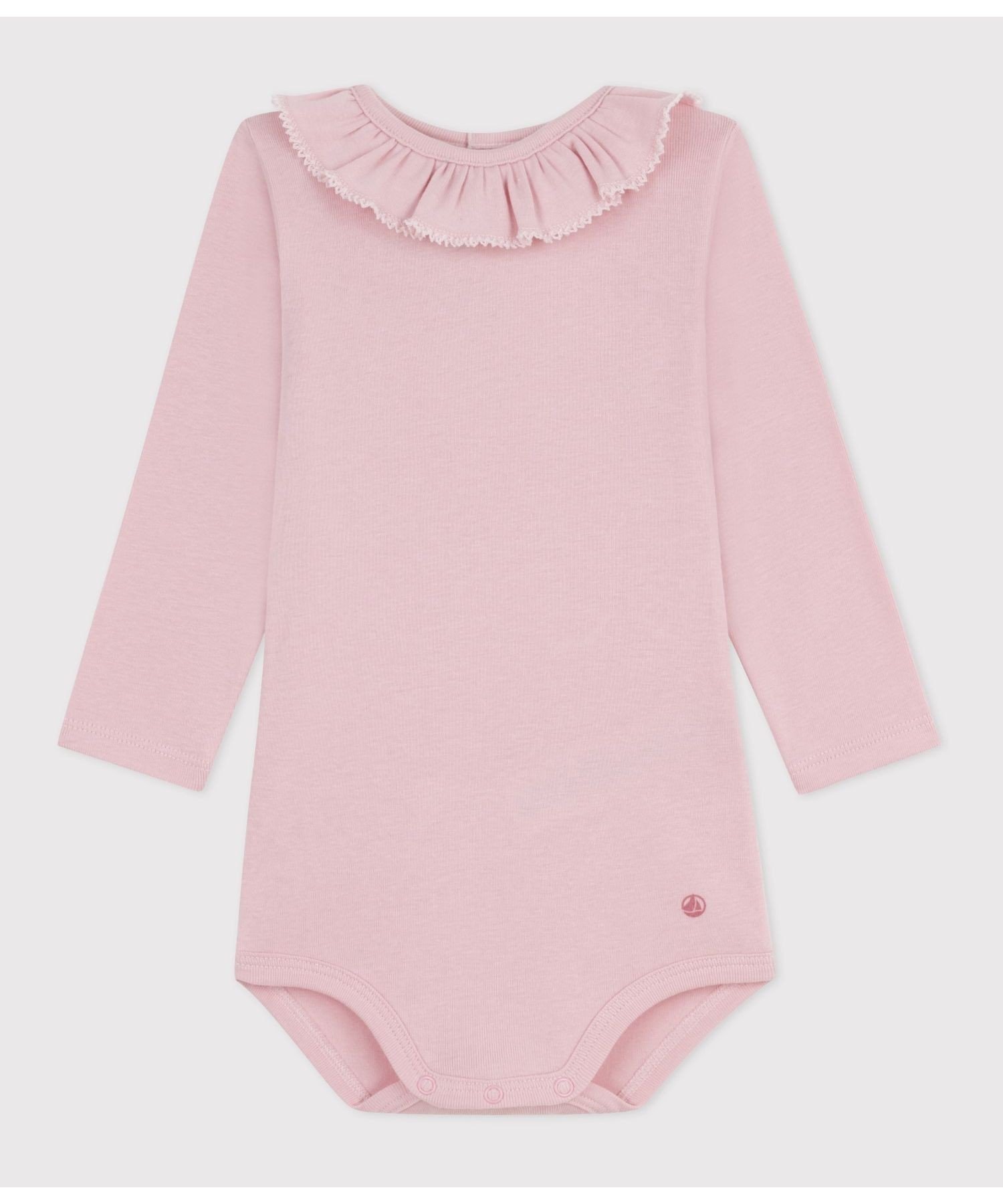 Платье с длинными рукавами и воротником PETIT BATEAU, Light Pink