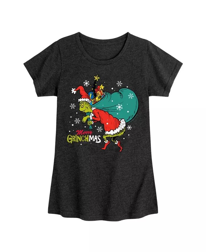 

Футболка с короткими рукавами и принтом «Grinchmas» для больших девочек The Grinch, черный