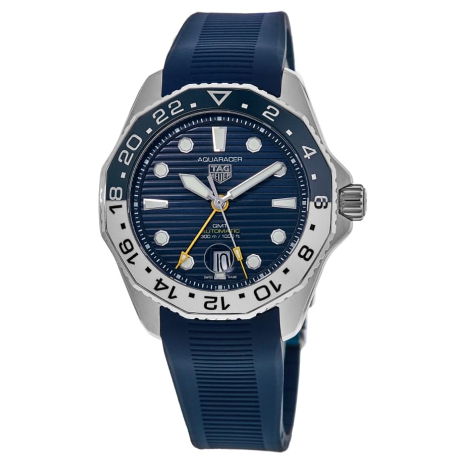 

Мужские часы Tag Heuer Aquaracer Professional 300 с синим циферблатом и резиновым ремешком WBP2010.FT6198