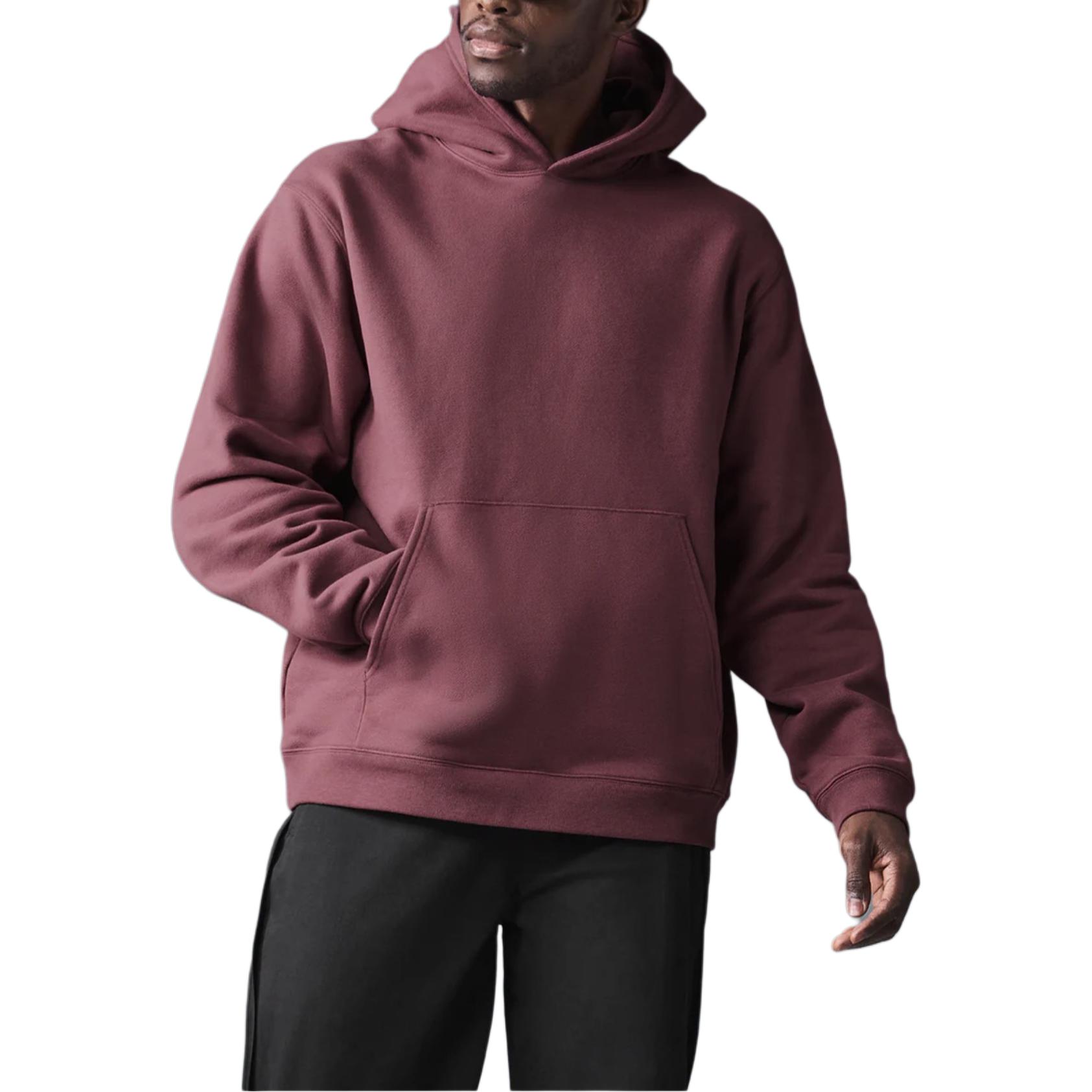 

Толстовка унисекс с капюшоном, средней толщины, стандартного размера Alo Yoga, темный фиолетовый красный/бордовый truffle