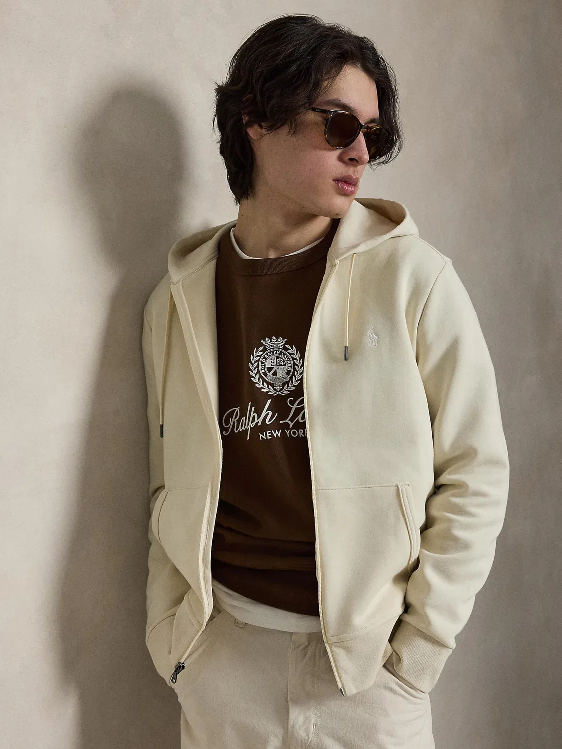 Толстовка на молнии Polo Ralph Lauren, Cream — фото 4