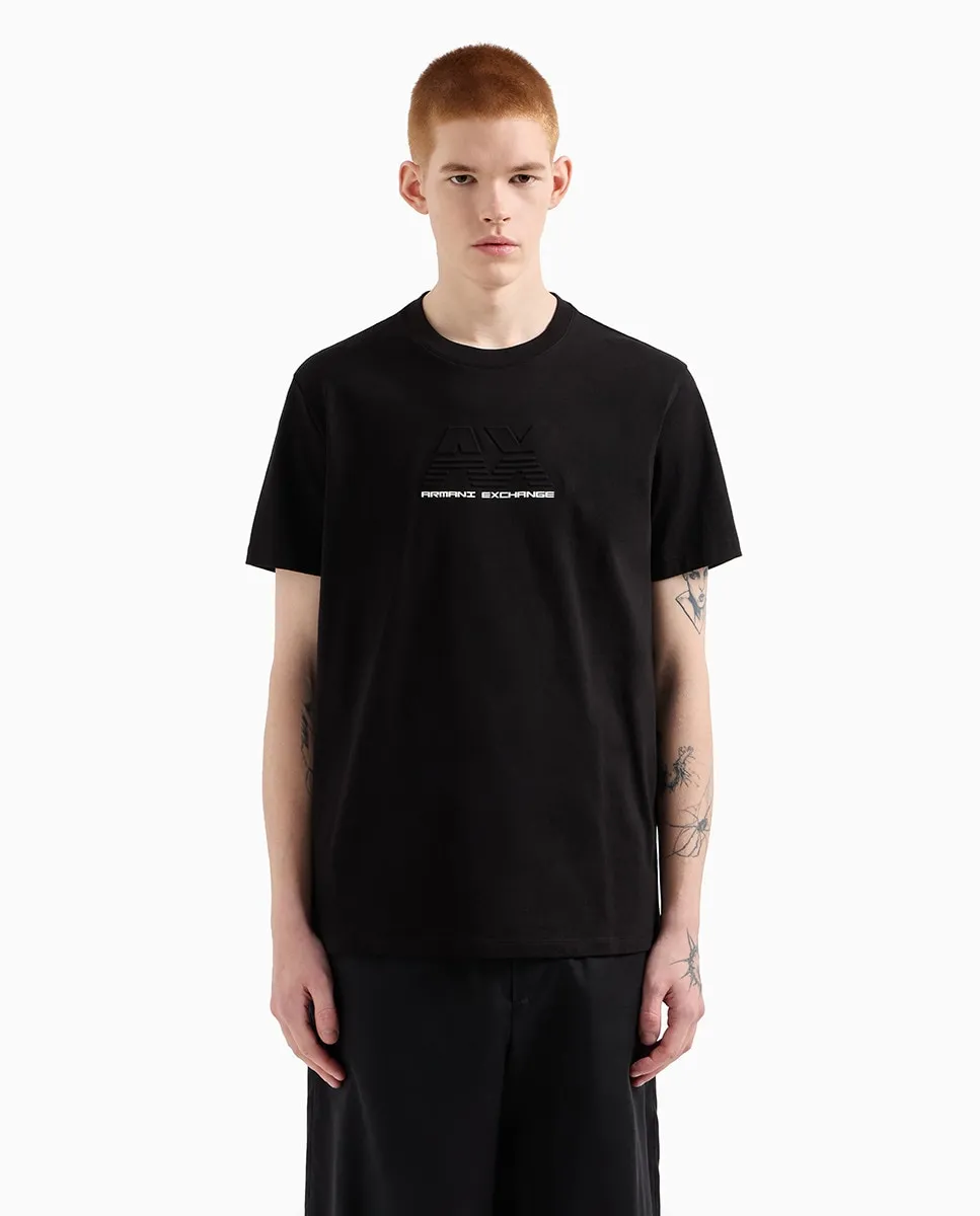 

Футболка мужская с коротким рукавом и логотипом Armani Exchange, черный