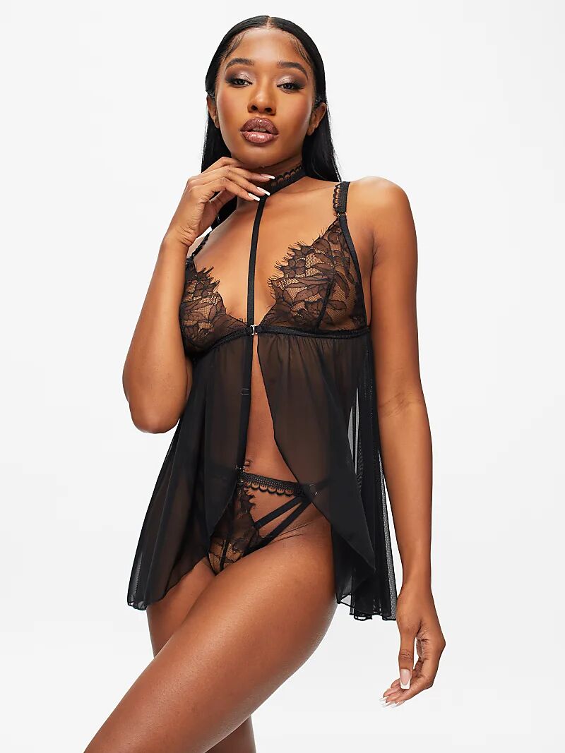 

Ann Summers Комплект белья Loveable touch babydoll с вырезом черного цвета