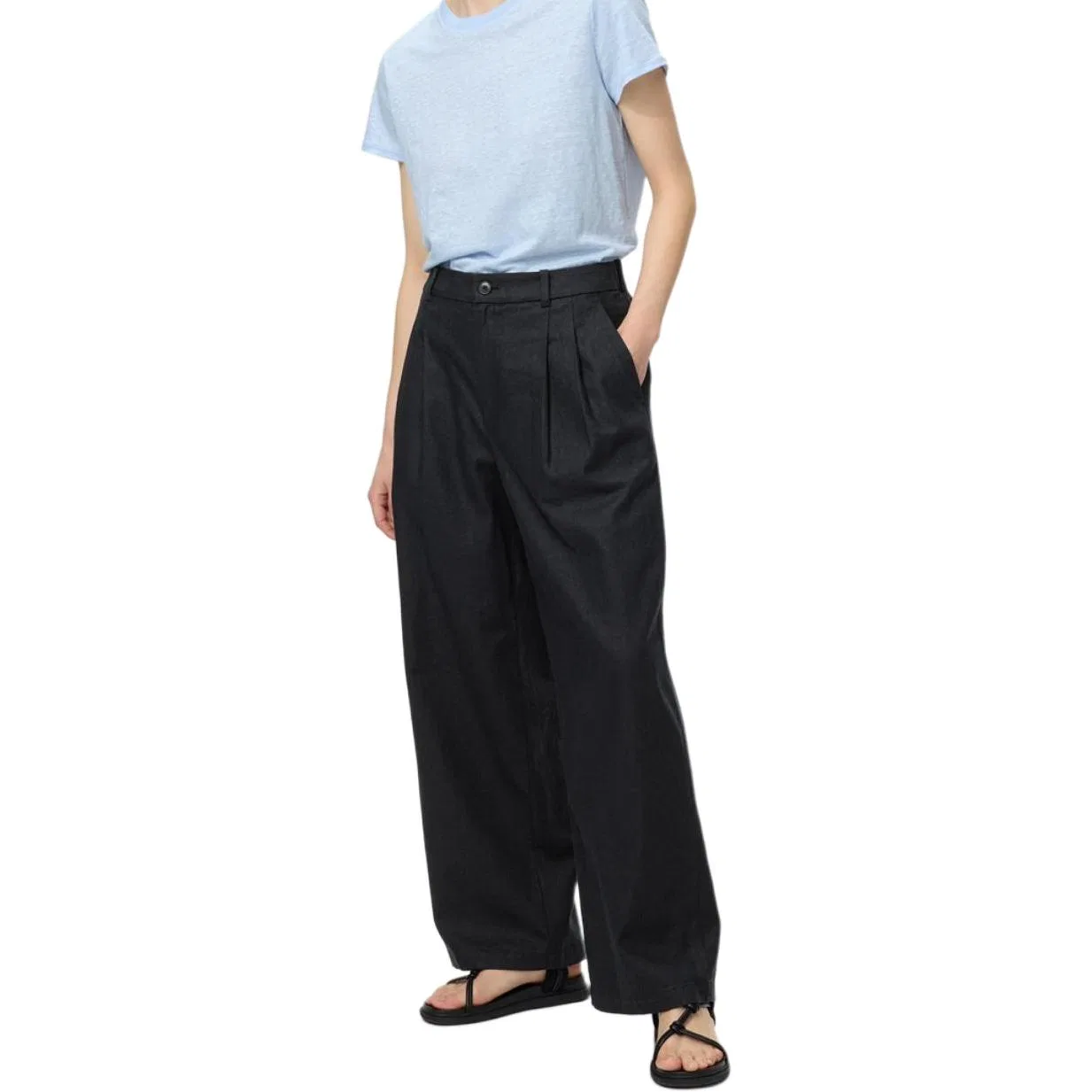 Брюки Comptoir Des Cotonniers для женщин, черные, прямого кроя UNIQLO, Black