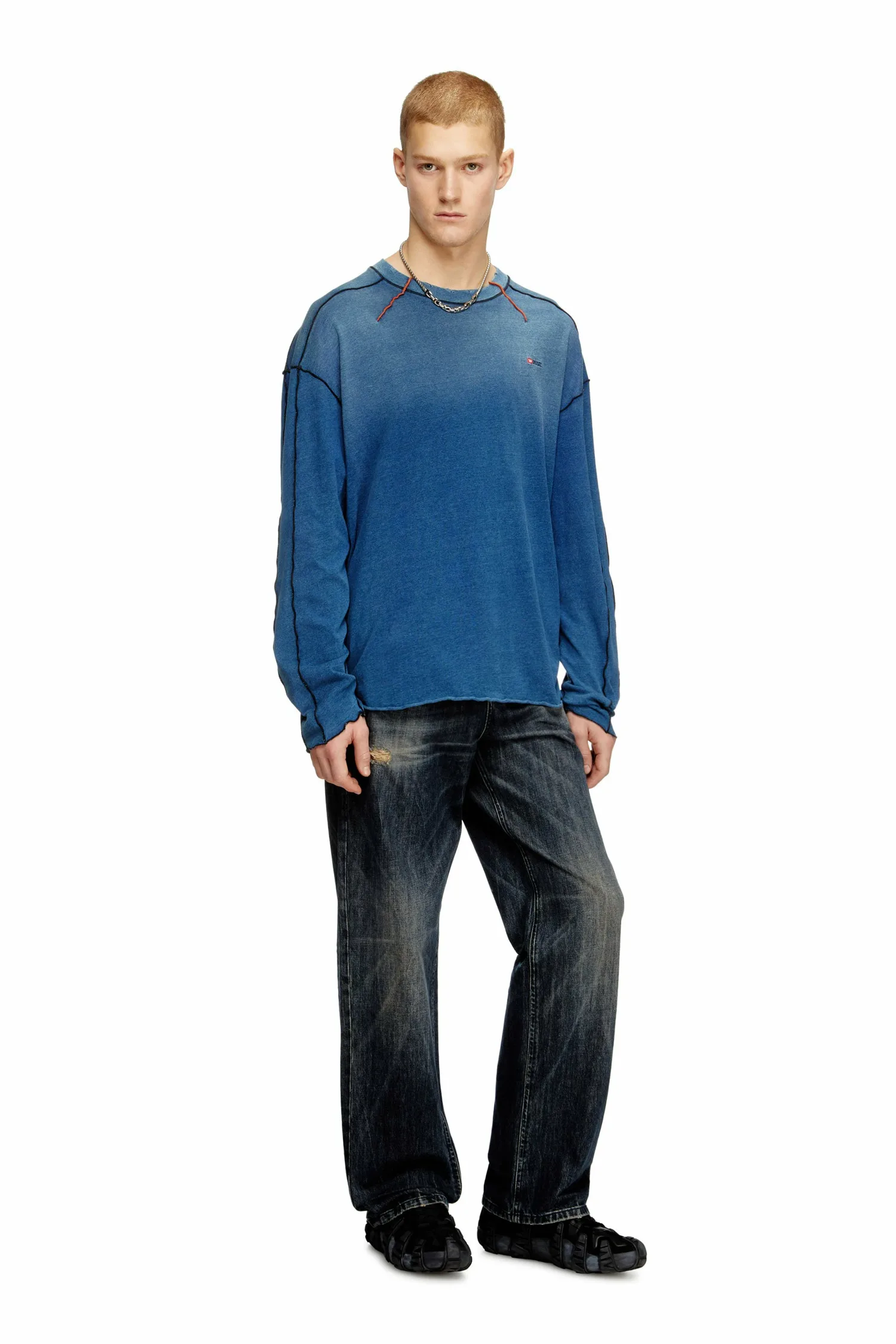 Мужская футболка с длинным рукавом T-CRAOXT-LS Diesel, Blue and other shades — фото 2