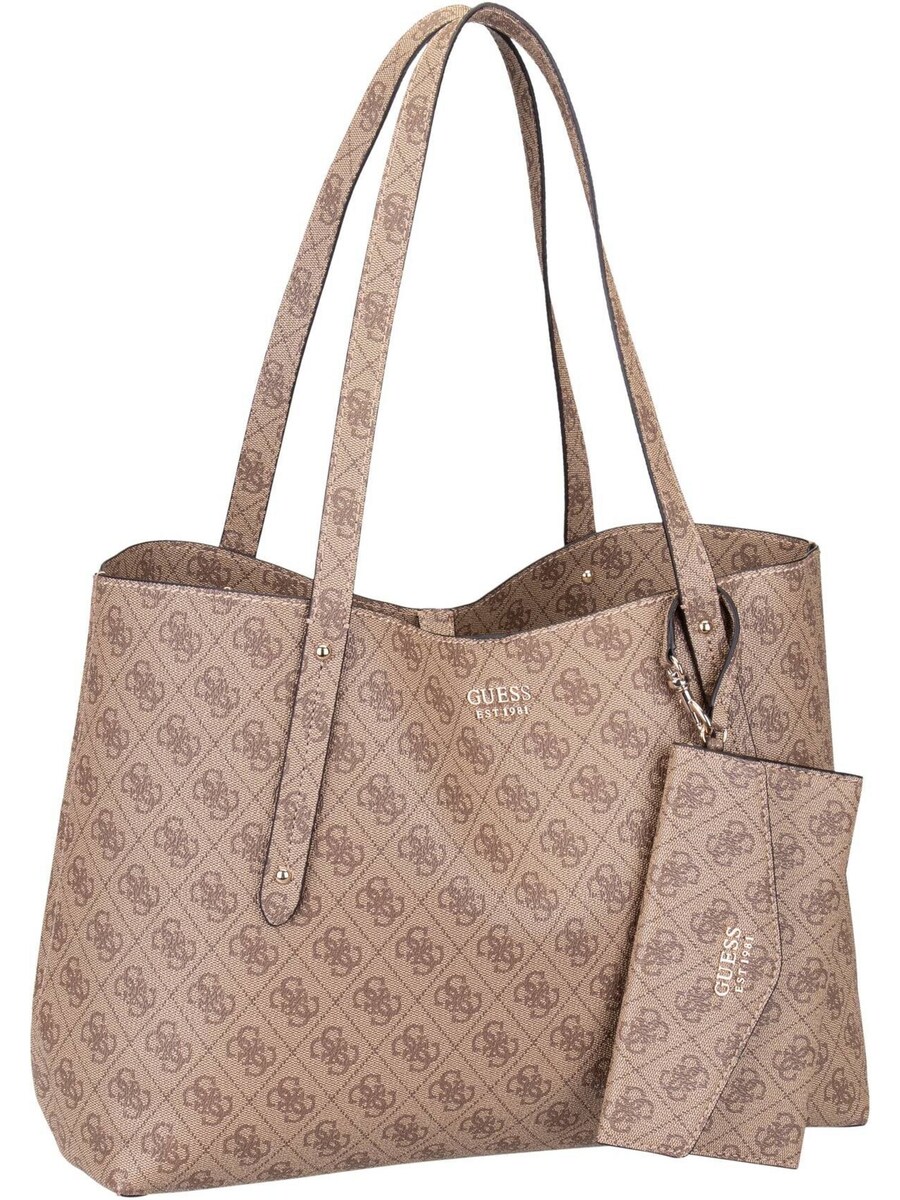 

Сумка-шоппер GUESS Brenton, цвет Brown/Light brown