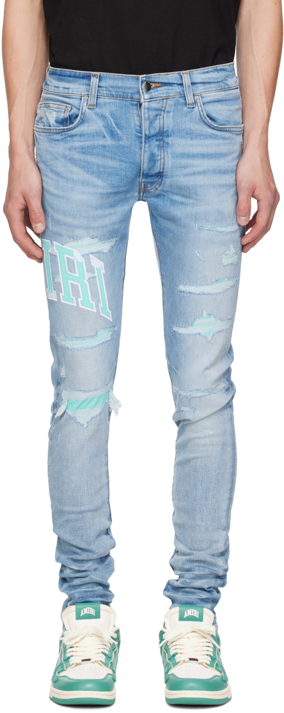 

Синие джинсы с вышитым логотипом Varsity Repair AMIRI