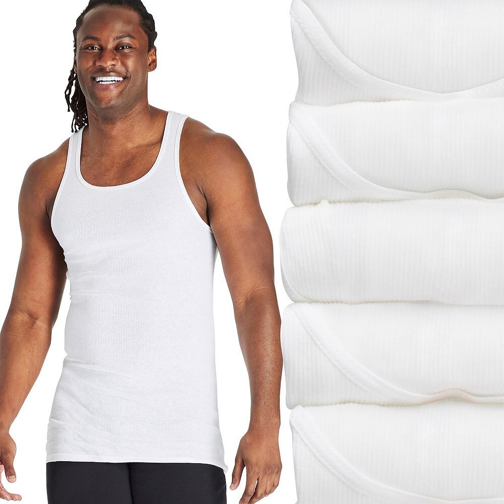 

Мужские топы на бретелях Hanes Ultimate Cool Comfort (5 шт.), белый