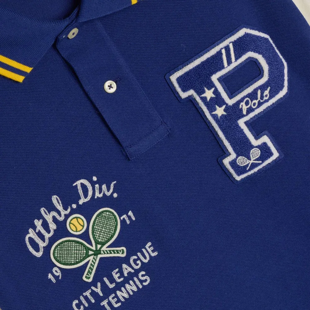 Поло Polo Ralph Lauren Mesh Varsity Tennis синее — фото 4