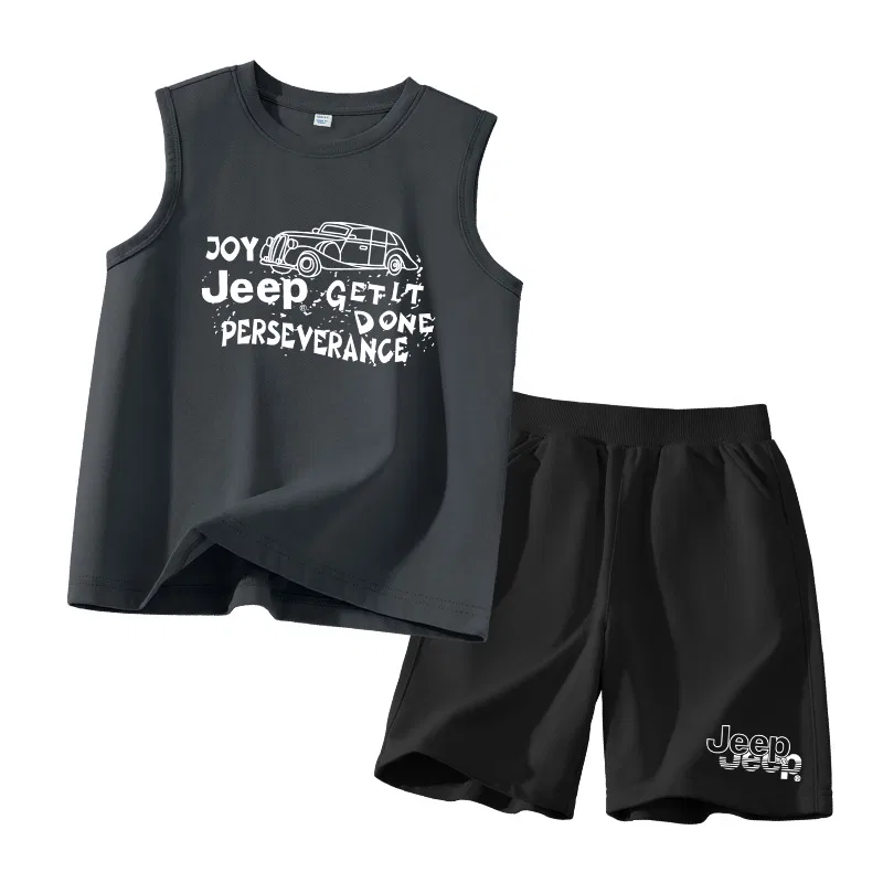 Детский спортивный комплект для мальчиков с принтом Jeep, Blue/E White Line Stitch-Blue/E Cut-Out White Lower Left K — фото 3