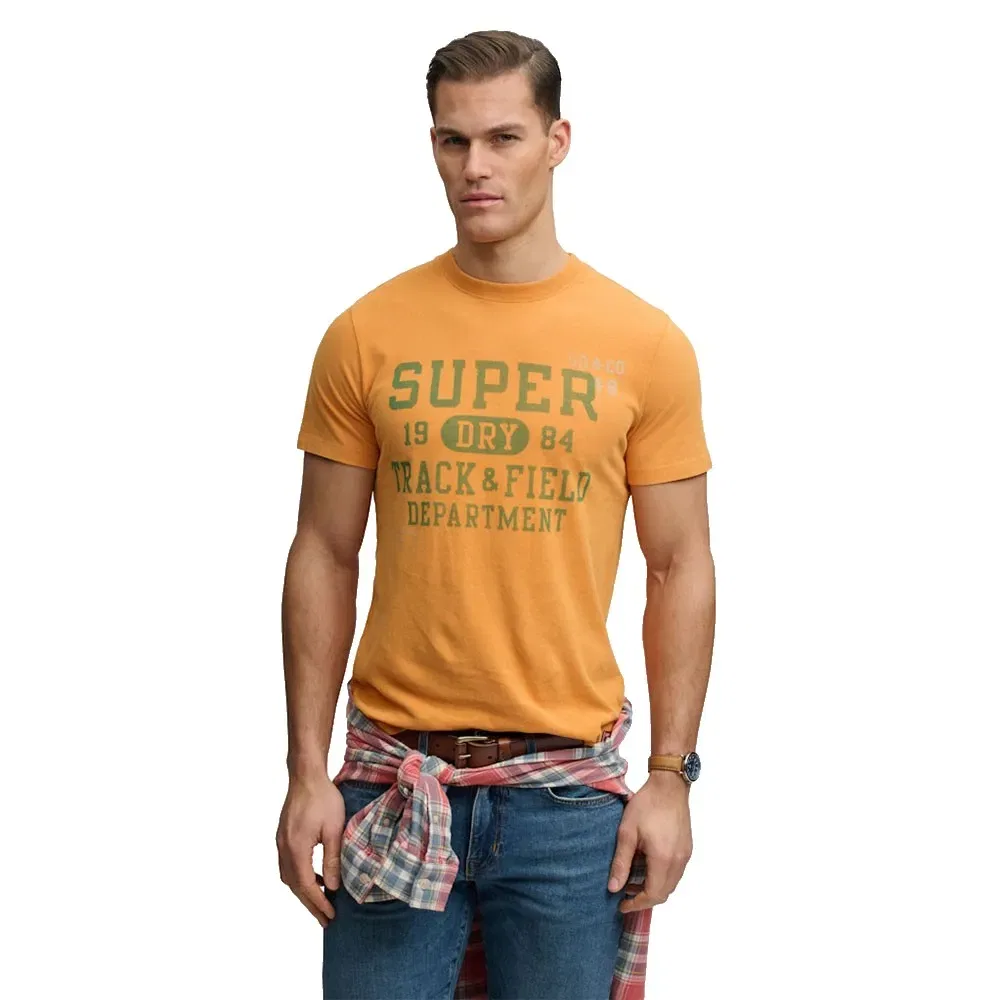 Футболка Superdry Vintage Prep Relaxed Fit с коротким рукавом, оранжевый