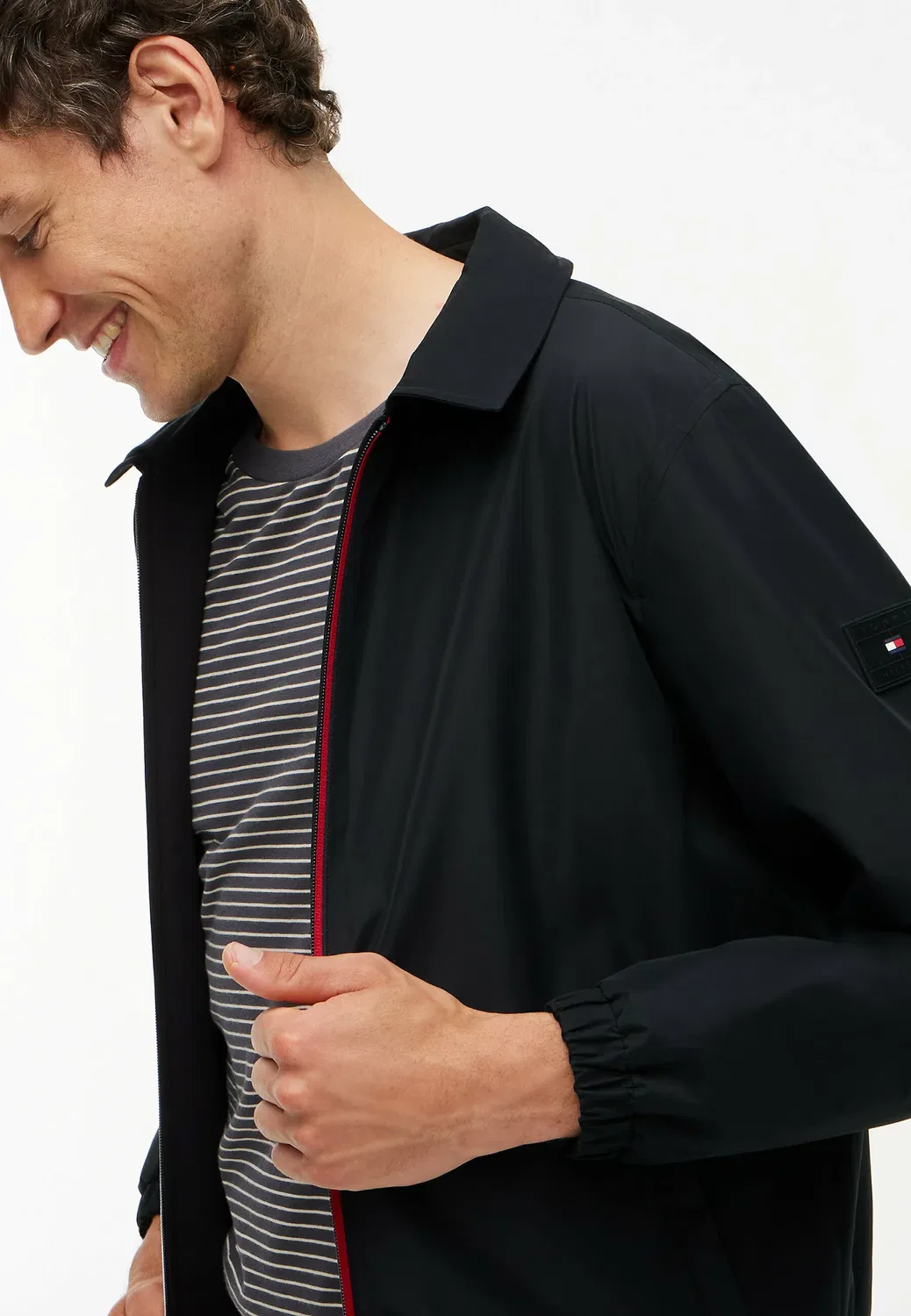 Двусторонняя трикотажная куртка Intechno на молнии - летняя куртка Tommy Hilfiger, Black — фото 4
