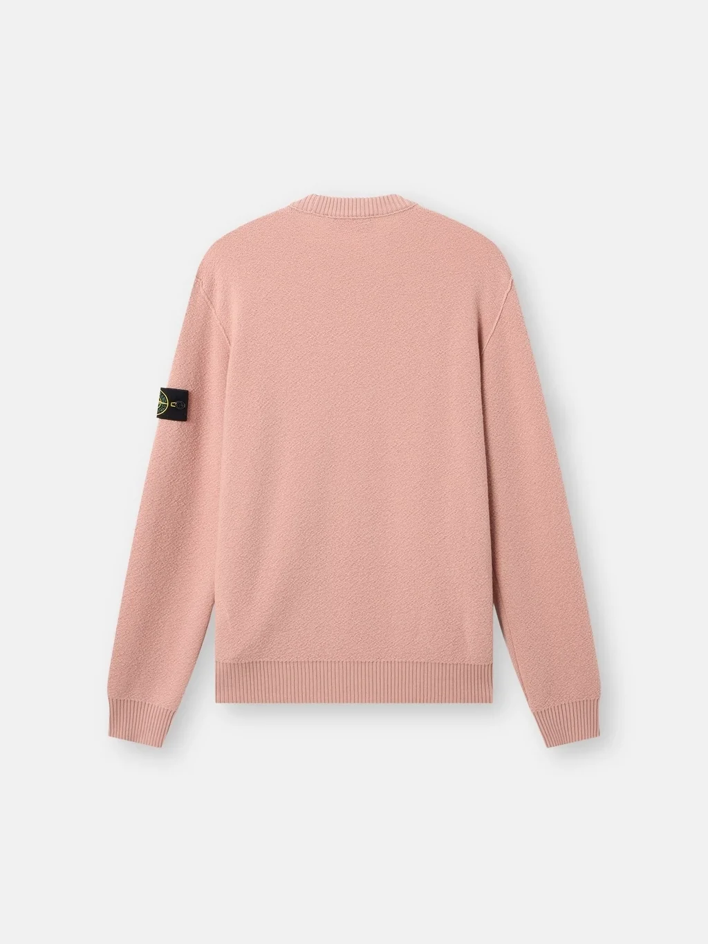 Мужской вязаный свитер  Stone Island Loose-fit Crewneck With Ribbed Trims, розовый — фото 4