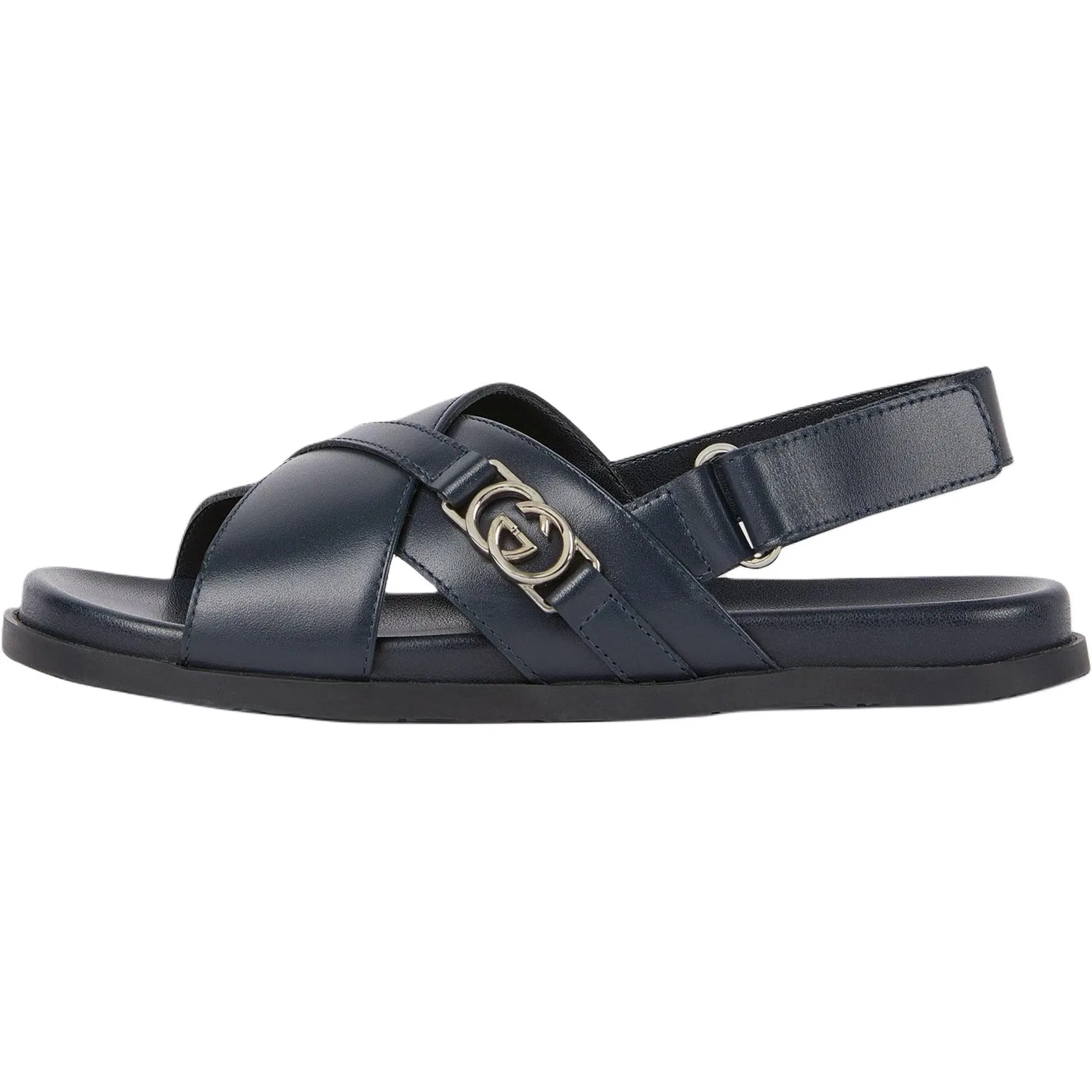 Детские сандалии Gucci из натуральной кожи, модель с открытым носком и пяткой, темно-синие