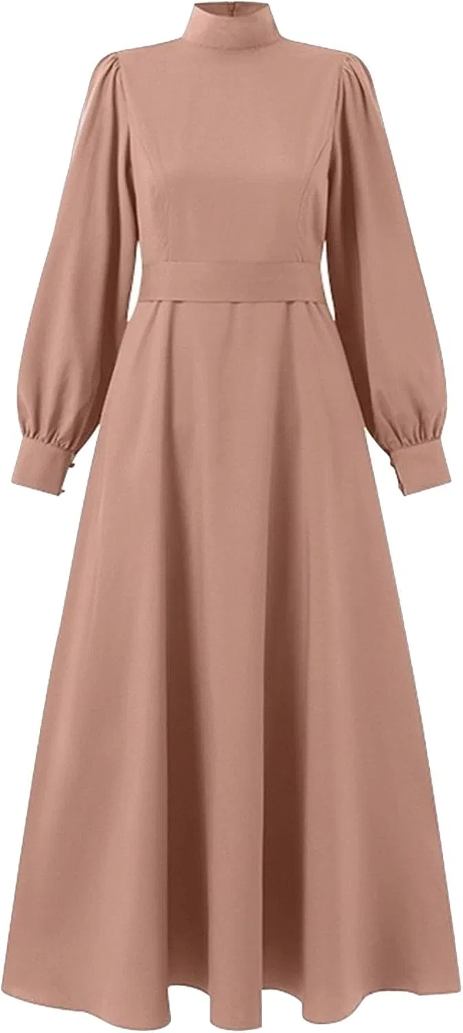 Женское вечернее платье с длинным рукавом, с принтом, Ethnic Eid Dress, розовый