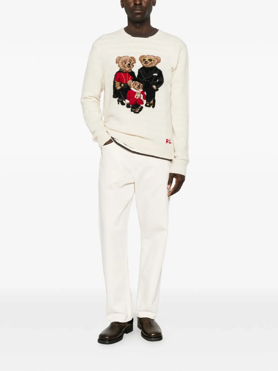 Свитер Polo Bear из шерсти и кашемира Polo Ralph Lauren, нейтральные — фото 3