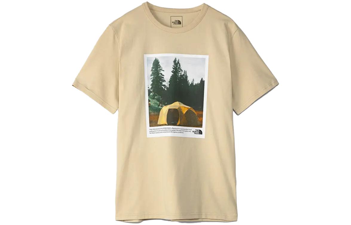 

Футболка с принтом THE NORTH FACE, желто-коричневая