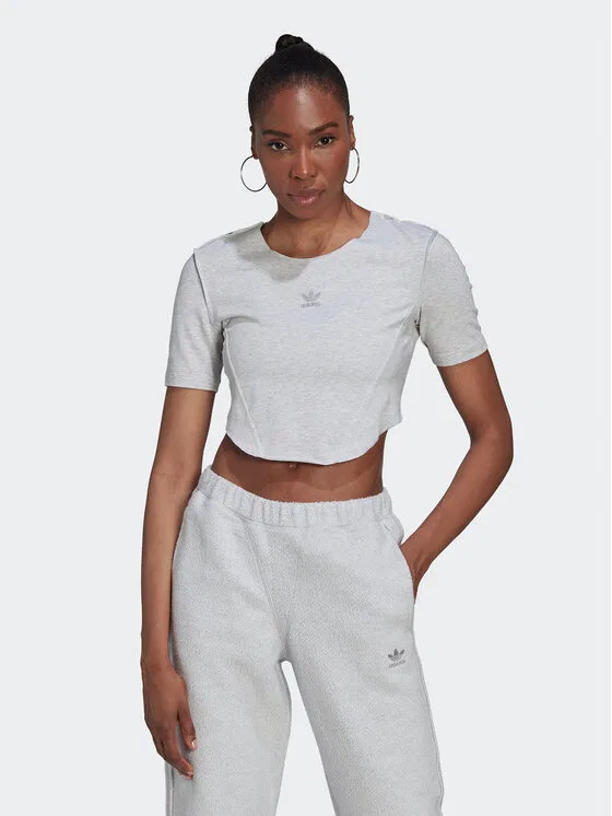 Футболка regular fit Crop Loungewear Adidas, серый