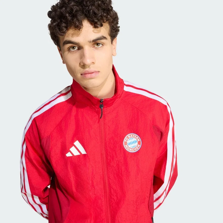 Куртка-ветровка с длинным рукавом Performance FC Bayern Muenchen adidas, Красный — фото 3