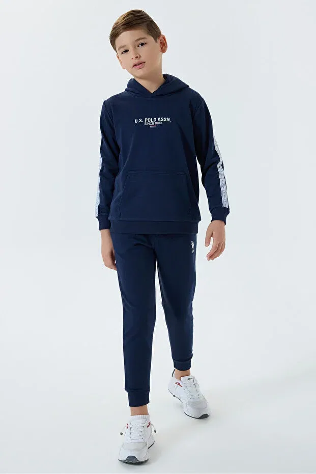 Детский спортивный костюм для мальчиков с капюшоном U.S. Polo Assn., Navy Blue — фото 2