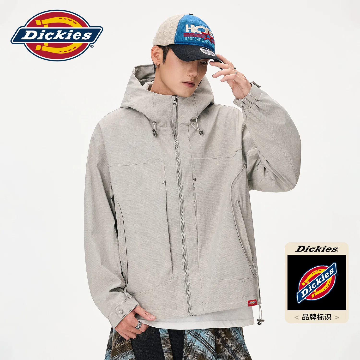 Детская куртка с капюшоном Straight Fit Dickies, Light Gray — фото 4