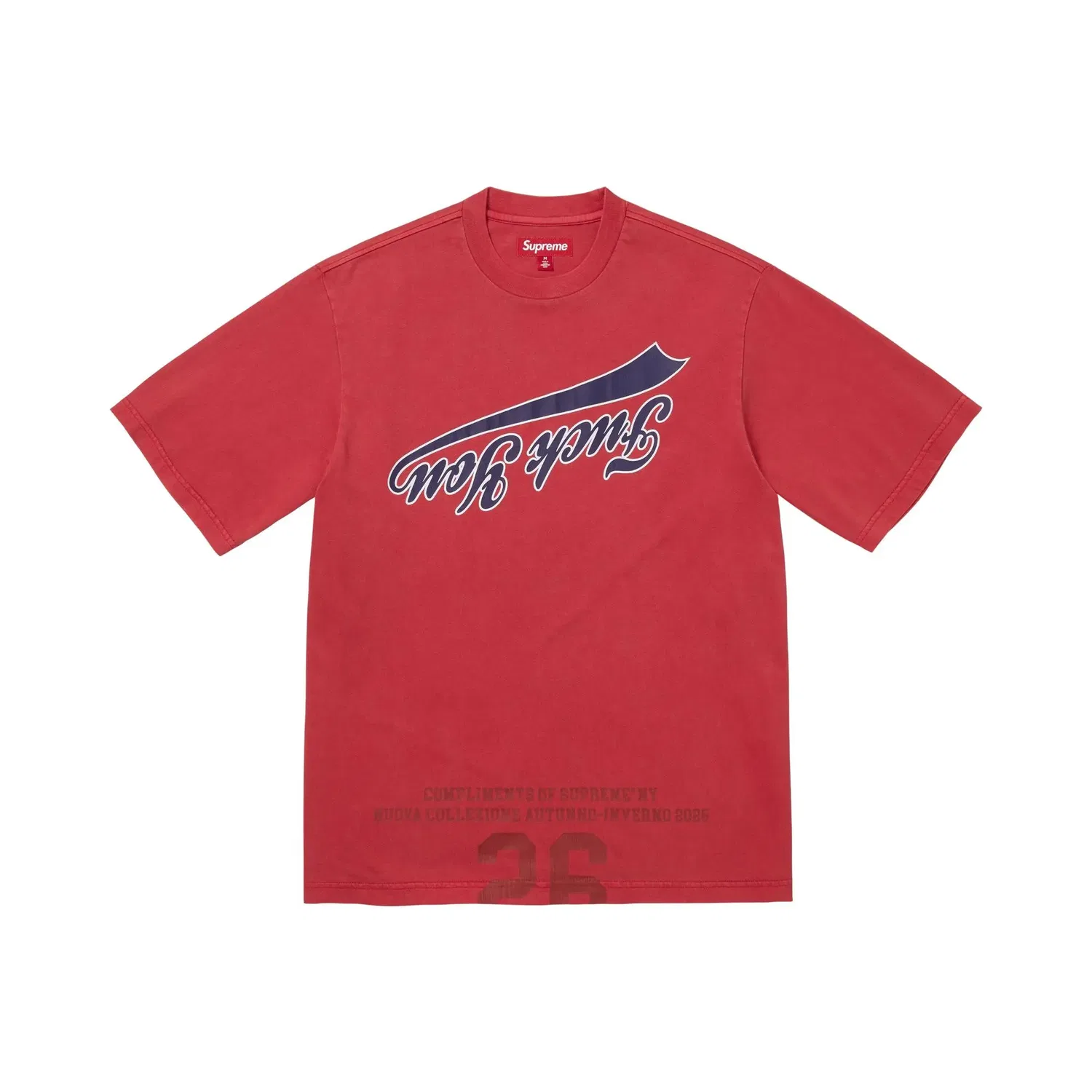 Футболка с принтом Cracked Flipped Supreme, Red