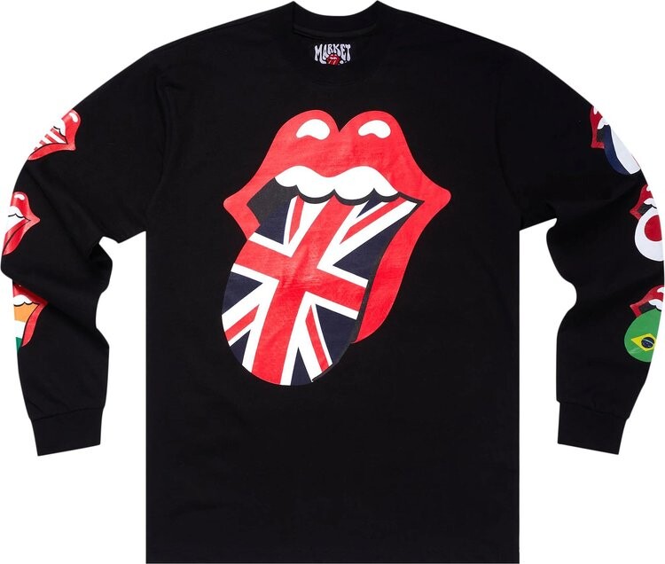 

Футболка Market x Rolling Stones World Flag Tee 'Black', черный