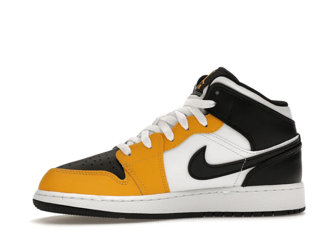 Детские кроссовки Lifestyle с высоким контрастом Jordan 1 Mid, Yellow Ochre/Black/White/Yellow Ochre — фото 3
