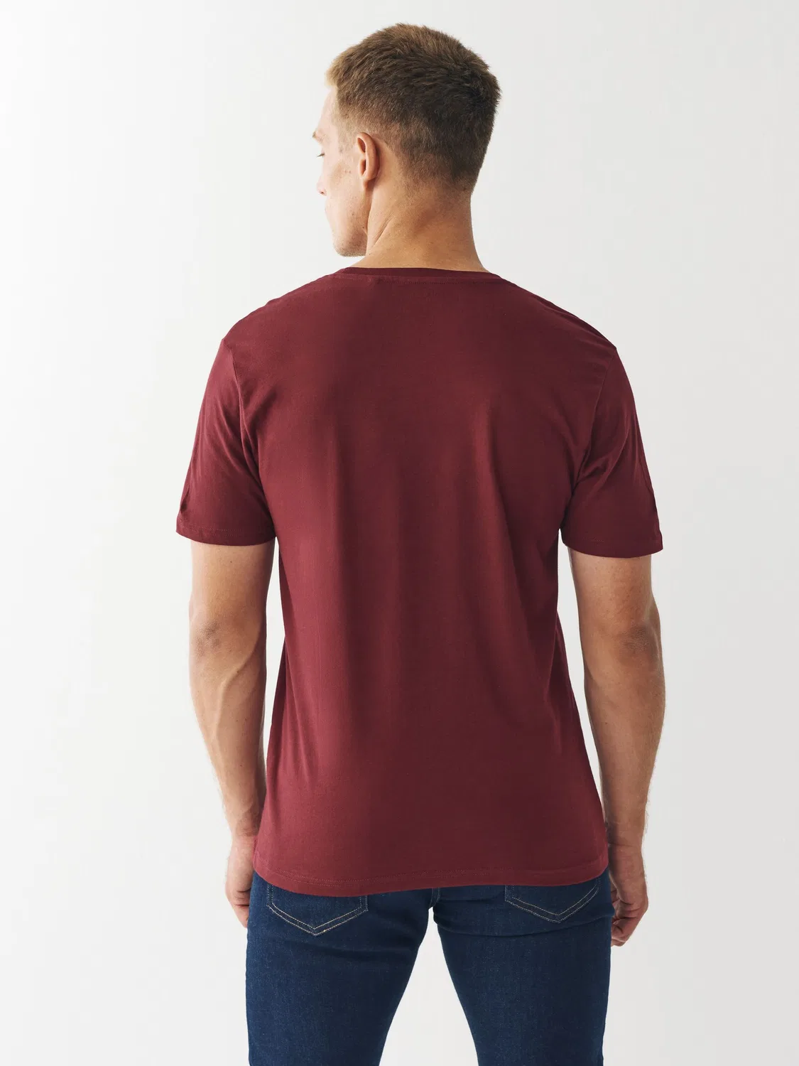 Футболка с круглым вырезом, Regular Fit, Essential Next, красно-бордовый — фото 2