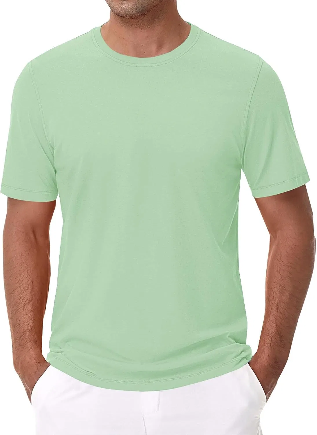 Мужская хлопковая футболка с пальмами, Mint Green