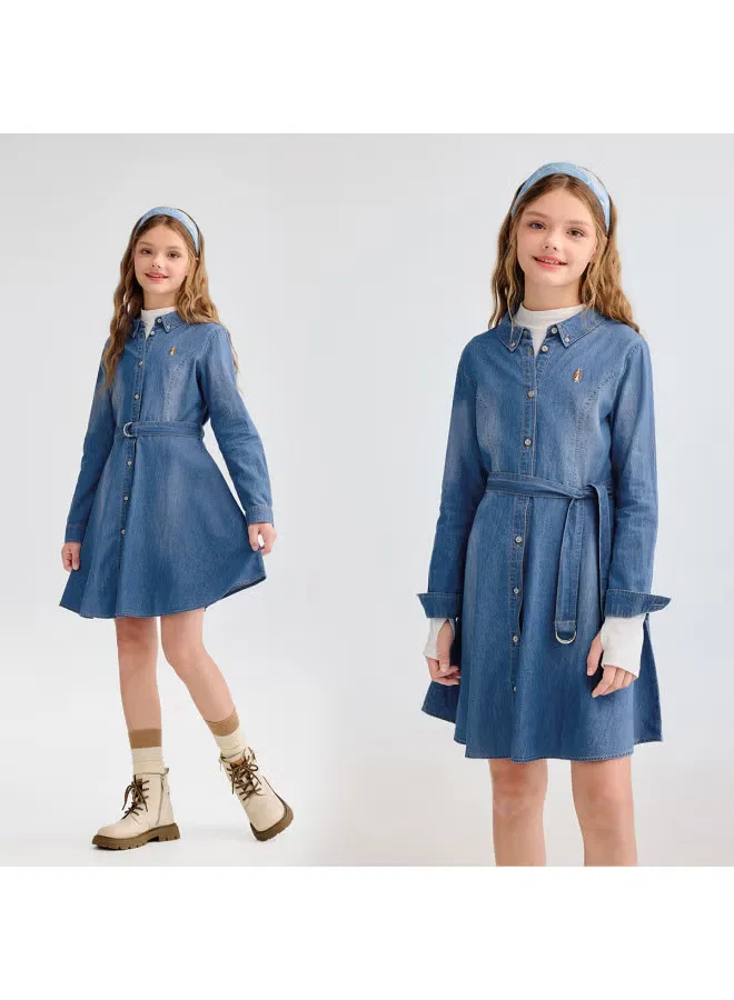 Платье-рубашка с длинным рукавом джинсовое Hush Puppies — фото 2