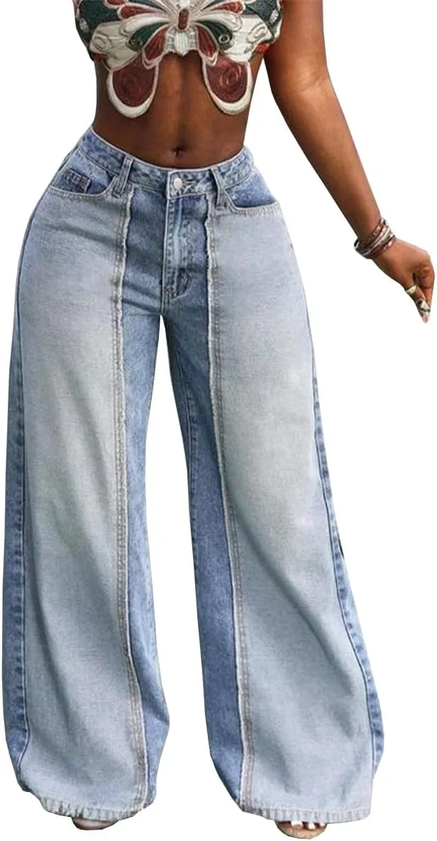 

Женские джинсы с высокой талией и свободным кроем TACSTRUN