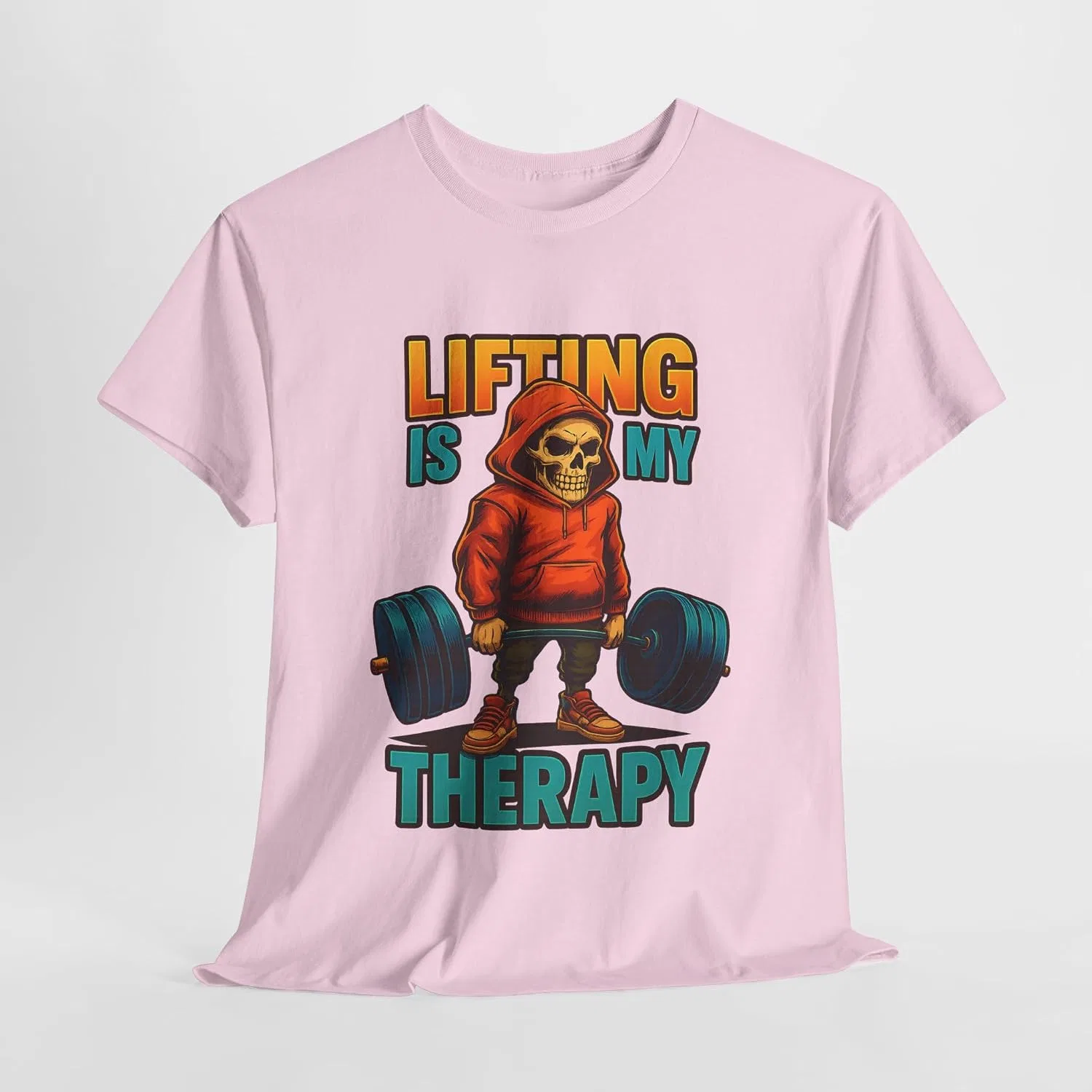 Футболка с принтом Lifting Is My Therapy, Light Pink — фото 3