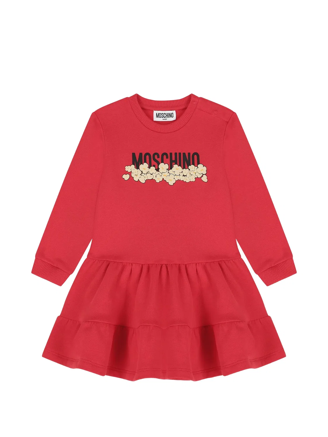 Ярусное платье с логотипом Moschino Kids, красный