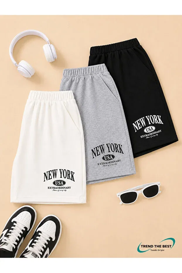 Детские шорты для девочек с принтом Summer New York Printed Trend The Best Trendin En Iyisi, Multicolor