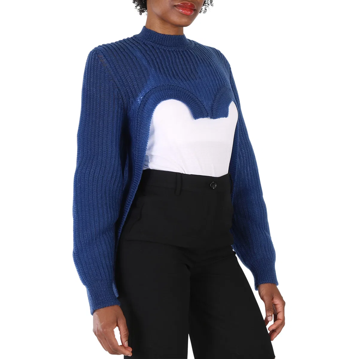 Свитер с вырезами Warm Royal Blue Cut-Out Knit Technical Reconstructed Burberry, Warm Royal Blue — фото 2