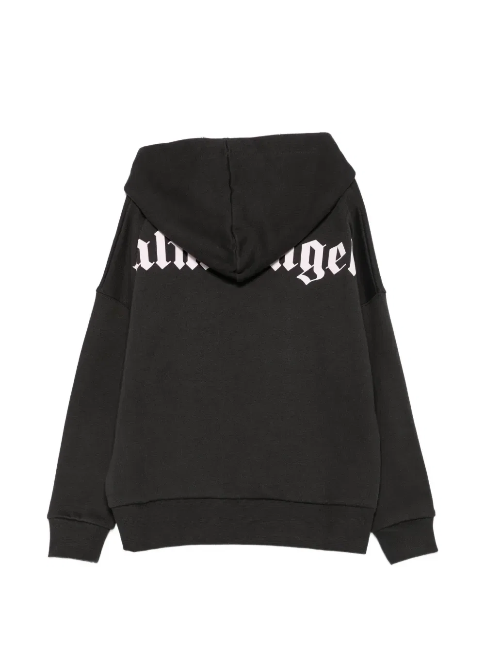 Худи с принтом логотипа и карманом-кенгуру Palm Angels Kids, черный — фото 2